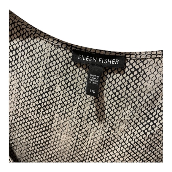 Eileen Fisher Silk Crepe de Chine Asymmetric Tank Tunic Stone L - Picture 2 of 4